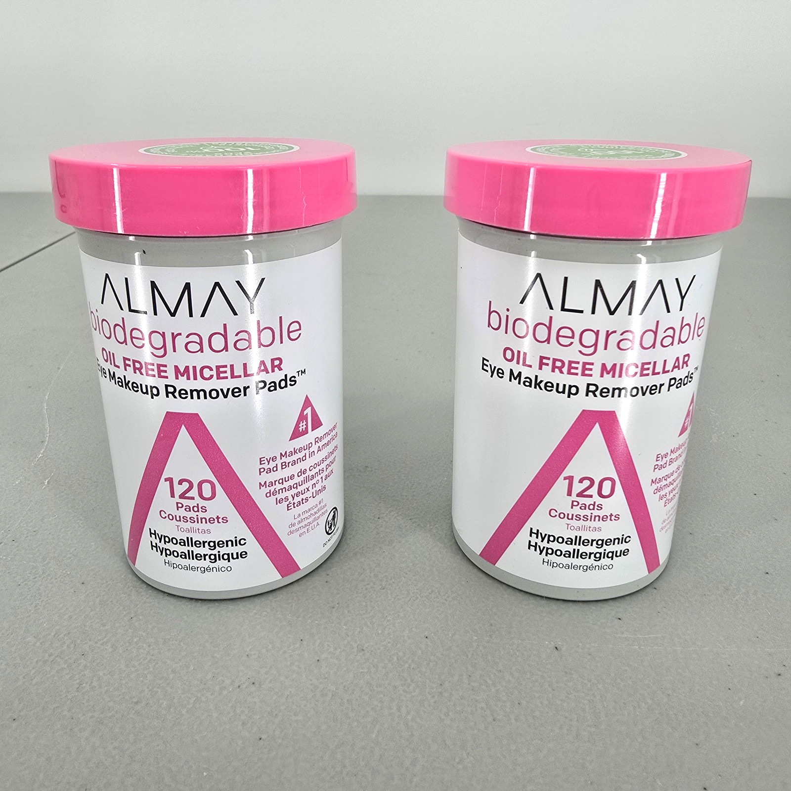 Almay Biodegradable Oil Free Micellar Eye Makeup Remover Pads 120 Set 2 Pack