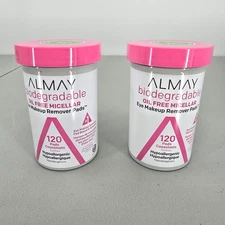 Almay Biodegradable Oil Free Micellar Eye Makeup Remover Pads 120 Set 2 Pack