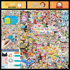Kawaii Sticker Blind Bag - 1000 Random Cute Cartoon Vinyl Decals for Kids  Teen