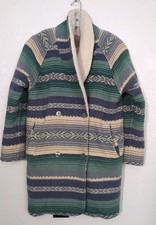 VTG Woolrich Southwest Navajo Wool Blanket Jacket Coat Small USA Made