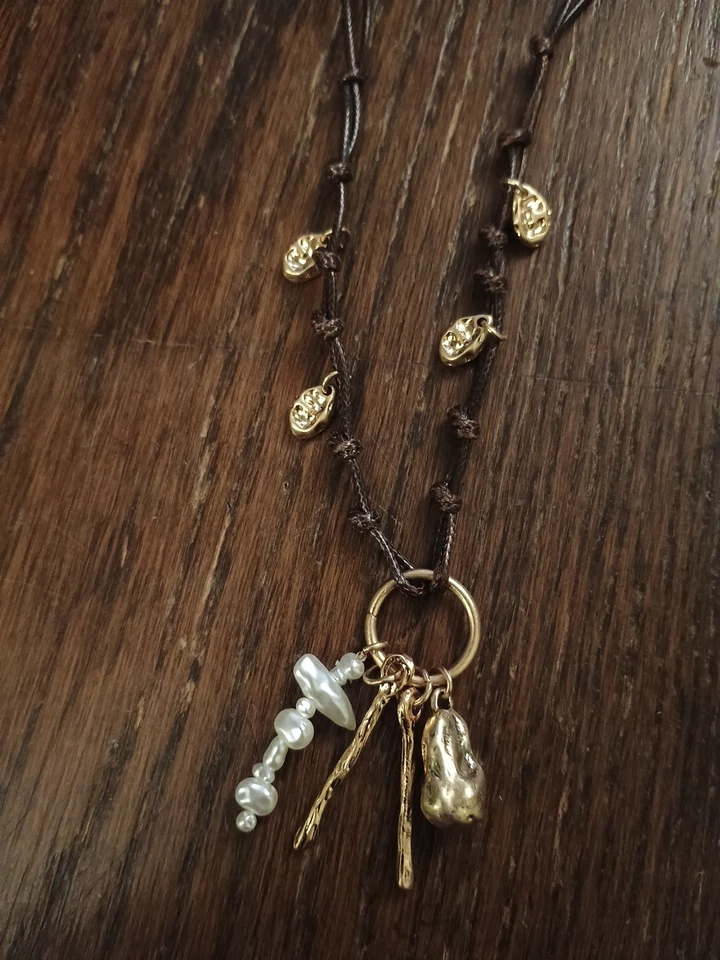 JUEGO ZARA 3 Bolas Cadena Oro Collar Bata Cuentas Cinturón Colgante Imitación Perla Foto 2 de 4