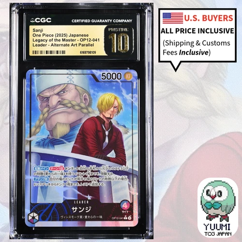 ✨✨ CGC PRISTINE 10 Sanji L OP12-041 Legacy of the Master 2025 One Piece Japanese