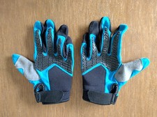 Halfords Kids Blue + Black MTB Mountain Bike Riding Gloves