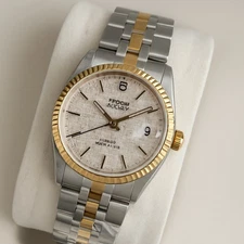 Tudor Prince Date White Linen Dial 74033 Men's Watch Automatic 34mm