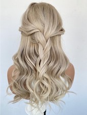 20'' Ombre Blonde Wave 13X4 Lace Front Wig 100 Human Hair Wig for Women Daily