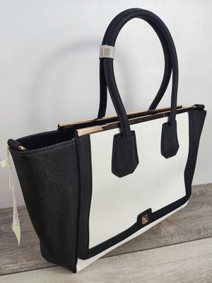 Anna Grace AG Damen Tasche Schultertasche schwarz weiß Crossbody Riemen