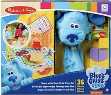 Melissa  Doug Blues Clues  You Share w/ Blue Picnic Play Set with Hand Puppet