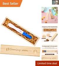 Charming Wooden Pregnancy Keepsake Box with Raffia - Ideal Baby Announcement