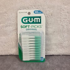 GUM Soft Picks Original 100 Count Dental Picks On The Go Case