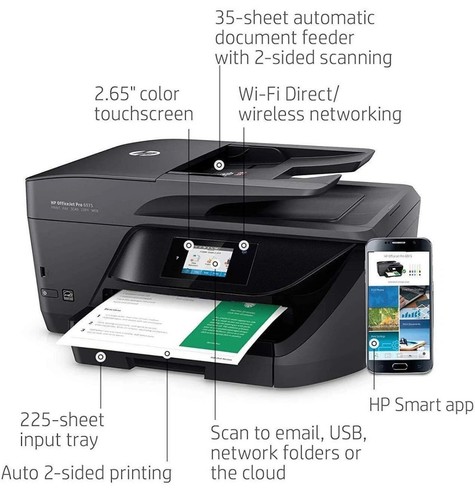 NEW HP OfficeJet Pro 6975 All-in-One Wireless Printer - Picture 2 of 10