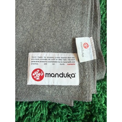 Manduka Recycled Wool Yoga Blanket Grey Meditation Prop Eco Friendly Throw