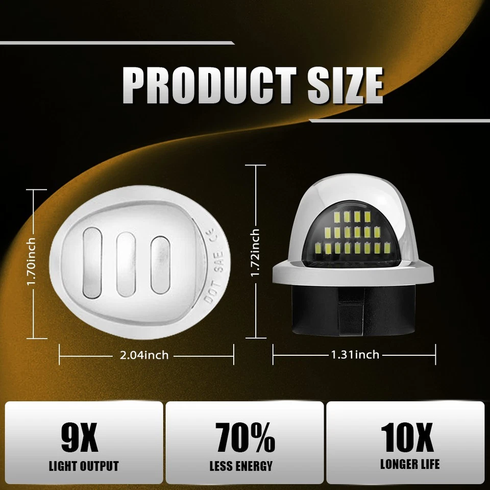 Lámpara de montaje de etiqueta de parachoques trasero luz de matrícula LED 2-10x para Ford F150 F250 Foto 3 de 4