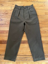 MHL BY MARGARET HOWELL Cotton Wool Drill Pants Khaki Olive Green Size 0