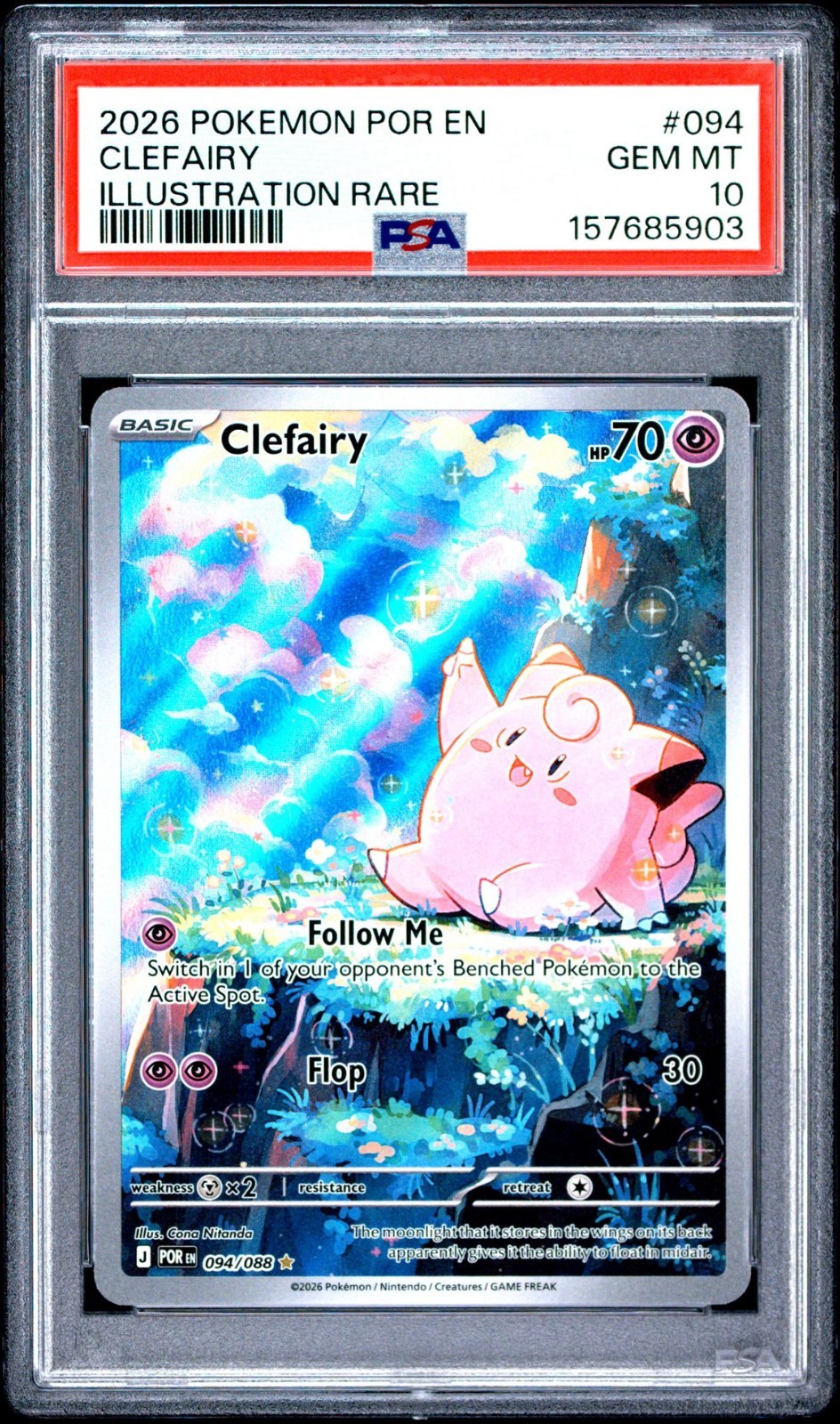 2026 Pokemon POR EN Clefairy Illustration Rare #094 PSA 10 GEM MINT