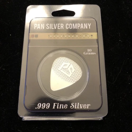 10g Gram Silver Guitar Pick Pan Silver Company Pure .999 Fine Silver - SEALED