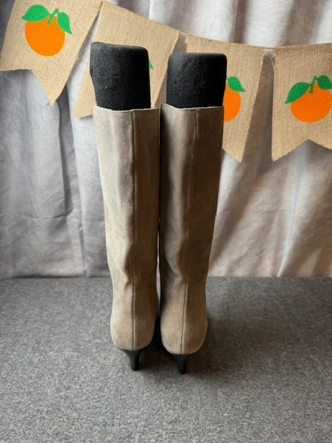 Botas Nine West para mujer talla 6M color topo CEYNOTE gamuza media pantorrilla punta tacones Foto 2 de 4