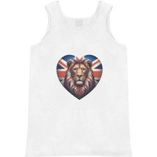 'Union Jack Heart With Lion' Adult Vest / Tank Top AV057025