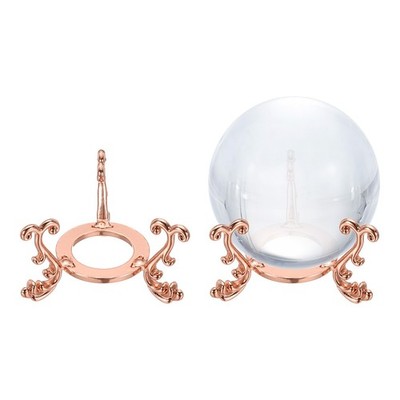 2pcs 1.8'' Dia Metal Crystal Sphere Holder Crystal Ball Display Stand Rose Gold