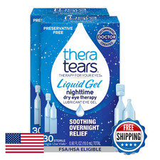 Theratears Liquid Gel Nighttime Eye Drops For Dry Eyes 30 Vials 30 Count Pack