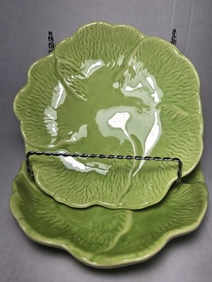 Mid Century Cemar 690 California Pottery Chartreuse/Lime Green Plates/Bowls
