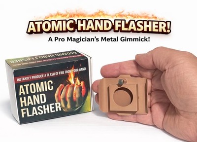 Metal PRO ATOMIC HAND FLASHER Magic Trick Fire Stage Effects Prop Clip On Box