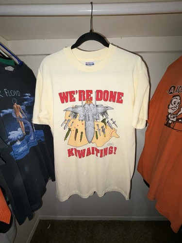 Vintage 1990’s single stitch “We're Done Kuwaiting” Desert Storm T-Shirt
