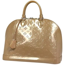 Louis Vuitton Alma MM Handbag Monogram Vernis Rose Florentin M91610 #BS2325
