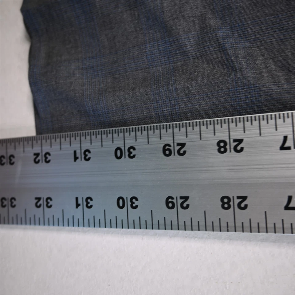 Jos A Bank 38x32 Gray Windowpane Check 100% Wool Straight Flat Front Mens Pants - Image 4 of 4