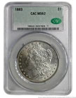 1883 Morgan Silver Dollar $1 US American Coin MS 62 CAC Slabbed Mint State