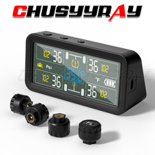 Solar Wireless Car TPMS Tyre Pressure Monitoring System + 4 External Sensors