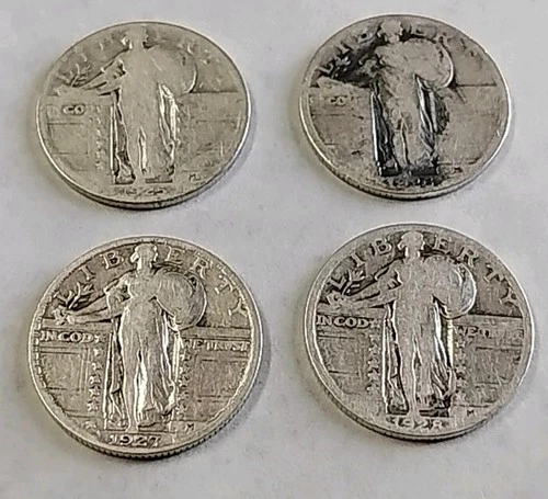 1925 1926 1927 1928 Standing Liberty Quarters🔥90% Silver $1Face Lot Of 4 #72
