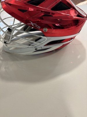 Cascade XRS Pro Lacrosse Helmet Large Full Face Red/White Metallic NOCSAE