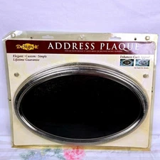 Design it Address Plaque Elegant Custom Simple Oval Satin Brass Brushed Nickel