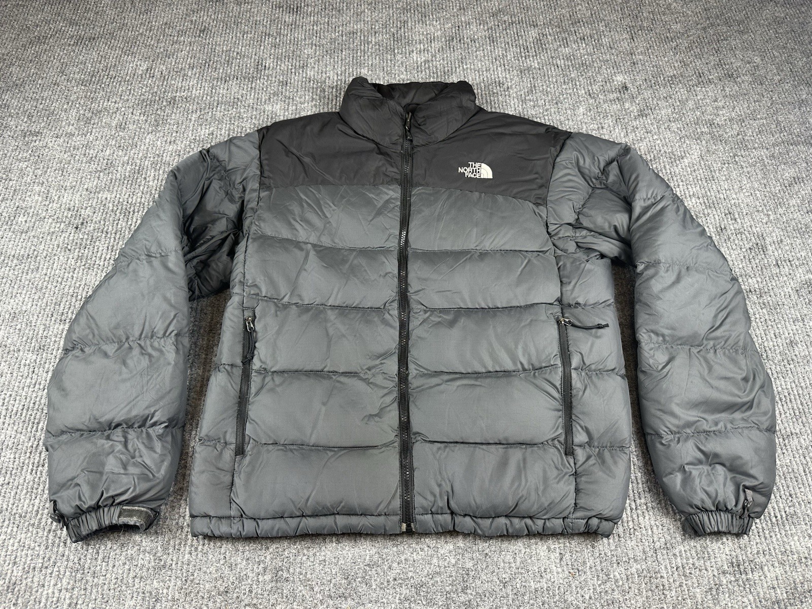 Mens Medium Nuptse 700 Goose Down Fill Puffer Coat Gray
