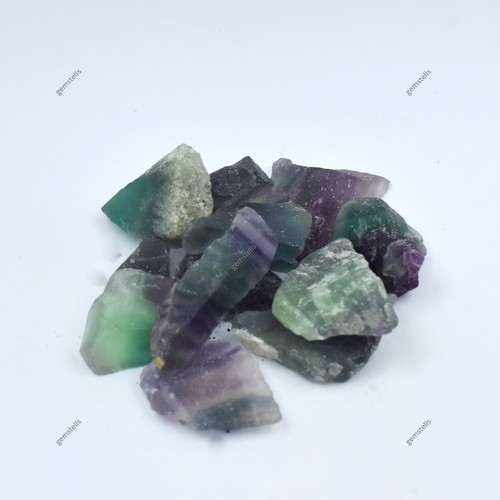 CERTIFIED 38 Ct Natural Fluorite Multicolor Lot Rough Uncut Loose Gemstone - Picture 2 of 9