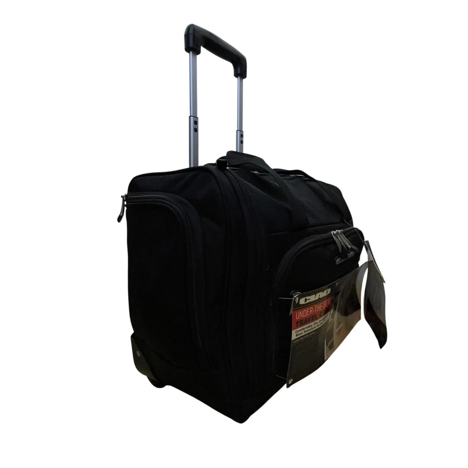 Amplio estuche de viaje con ruedas debajo del asiento de nailon negro unisex Ciao Foto 4 de 4