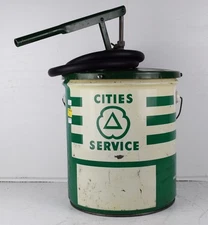 Cities Service 5 Gallon Grease Can With Hand Pump Attachment