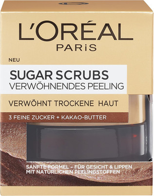 L'Oréal Paris Gesichts- und Lippenpeeling, mit Zucker und Kakaobutter, Sugar Sc
