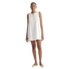 New Quince Women’s Medium Organic Cotton Gauze Sleeveless Swing Dress White