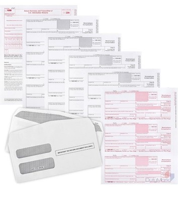 1099 NEC Forms 2024 50 Pack 4 Part Laser Tax Forms Kit Pack Federal/State 1096
