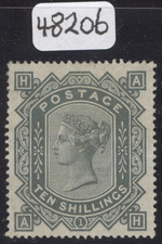 SG 135 10/- greenish-grey, white paper, watermark large anchor. A fine fresh...