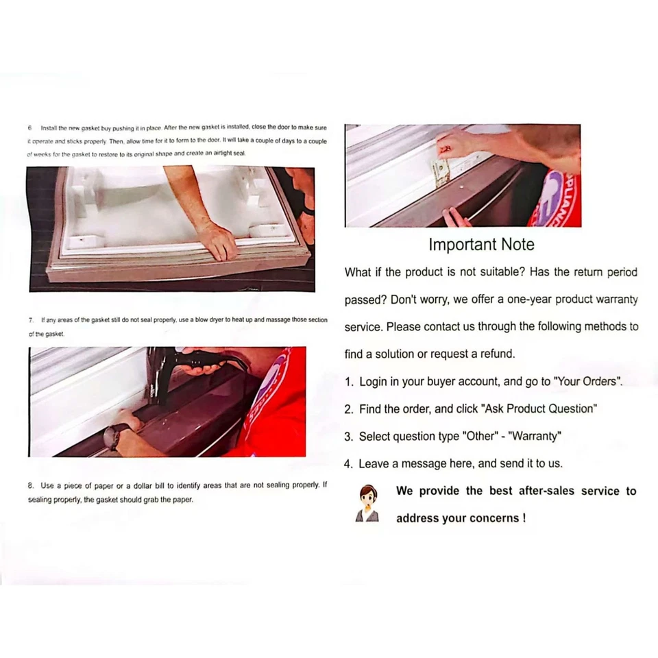 For Frigidaire Models AP5806733 Essential Refrigerator Door Gasket PS9493819 - Image 3 of 4