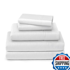 Sky Beddings 100 Cotton Sheets - 400 Thread Count Sateen Weave 5 Piece Split