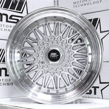17x8.5 4x100 4x114.3 30 Mst Mt13 Silver Mesh Machine Lip W Rivets Wheels Set 4