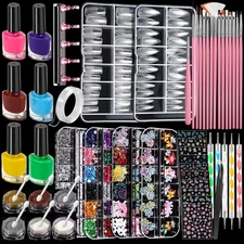 Nail Art Kit, 54 Pcs Nail Tool Set with 6-Color Nail Polish, 20 PCS Nail Art Bru