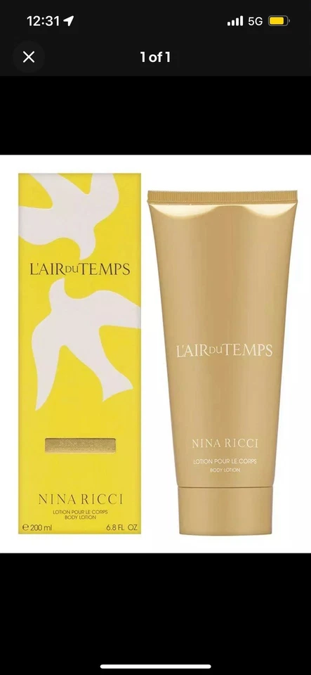 Nina Ricci L'air Du Temps 身体乳液 6.6 盎司 200 毫升全新密封 — 第 2/4 张图片