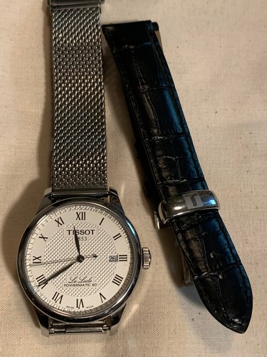 Tissot LeLocle, white dial with steel and leather style straps, Powermatic 80