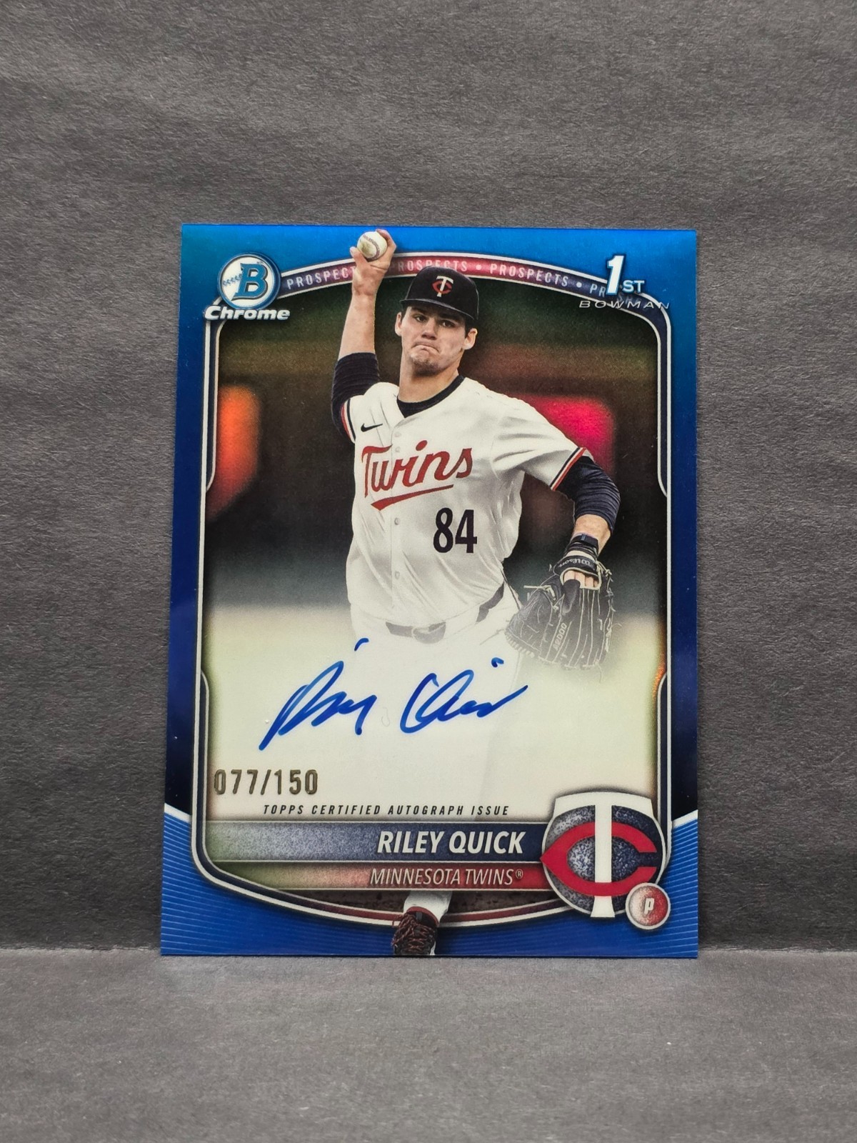 RILEY QUICK - 2025 Bowman Draft - Chrome True Blue Auto /150 #CPA-RQ Twins