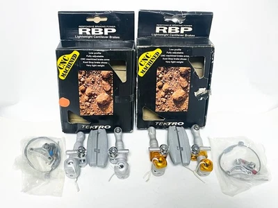 NOS TEKTRO RBP CNC Machined Cantilever Brake Set Front Rear Silver Gold 90s MTB - Image 1 of 4
