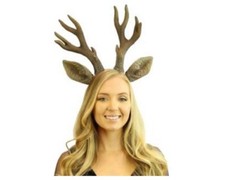 Deer Antlers - Ears - Headband - Reindeer - Costume Accessory - One Size